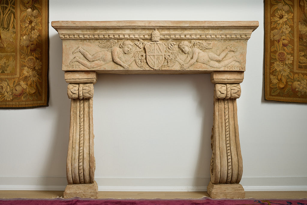 Fine Italian Terracotta Fire Surround.
