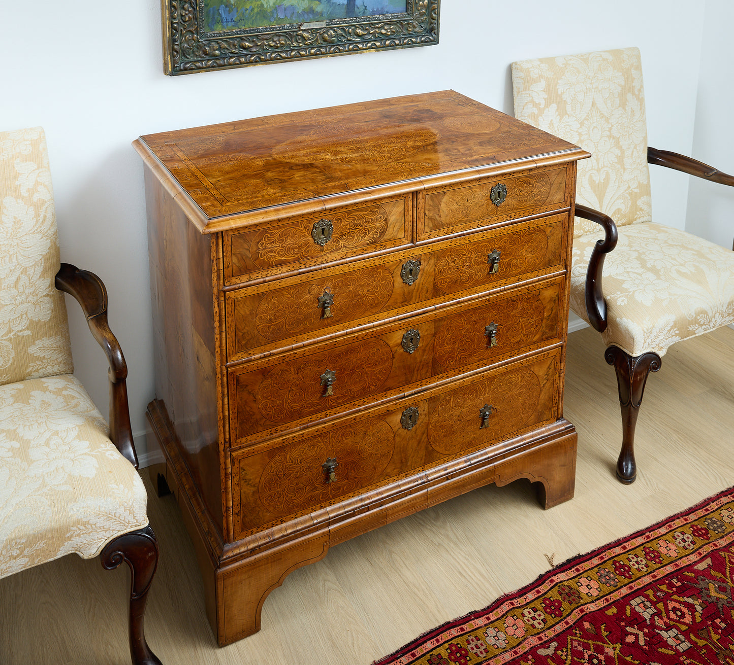 18th Century English Burled Walnut Chest of Drawers