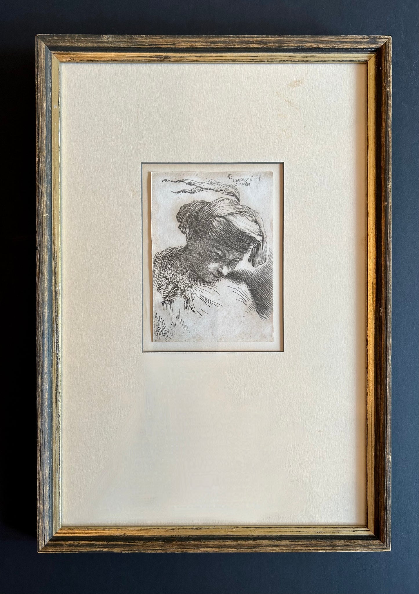 Giovanni Benedetto Castiglione, 1609-1664, Young Man, Etching Circa 1640