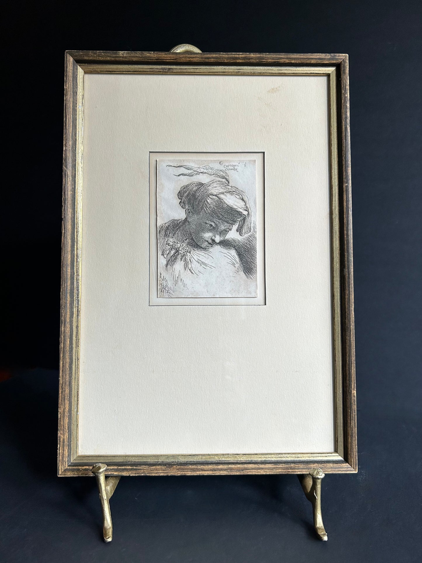 Giovanni Benedetto Castiglione, 1609-1664, Young Man, Etching Circa 1640