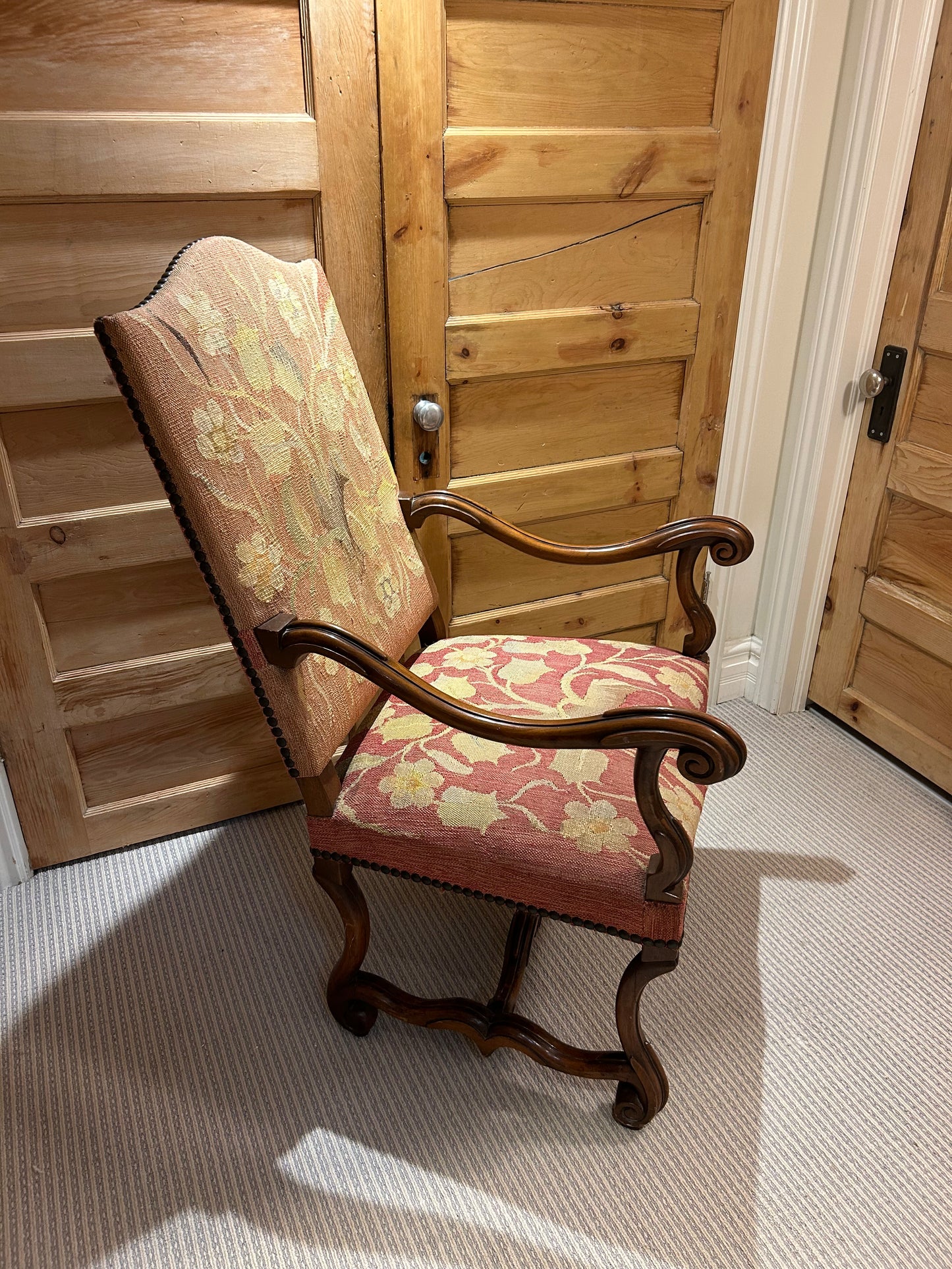 Louis XIV Style Walnut Armchair, French, 19th Century