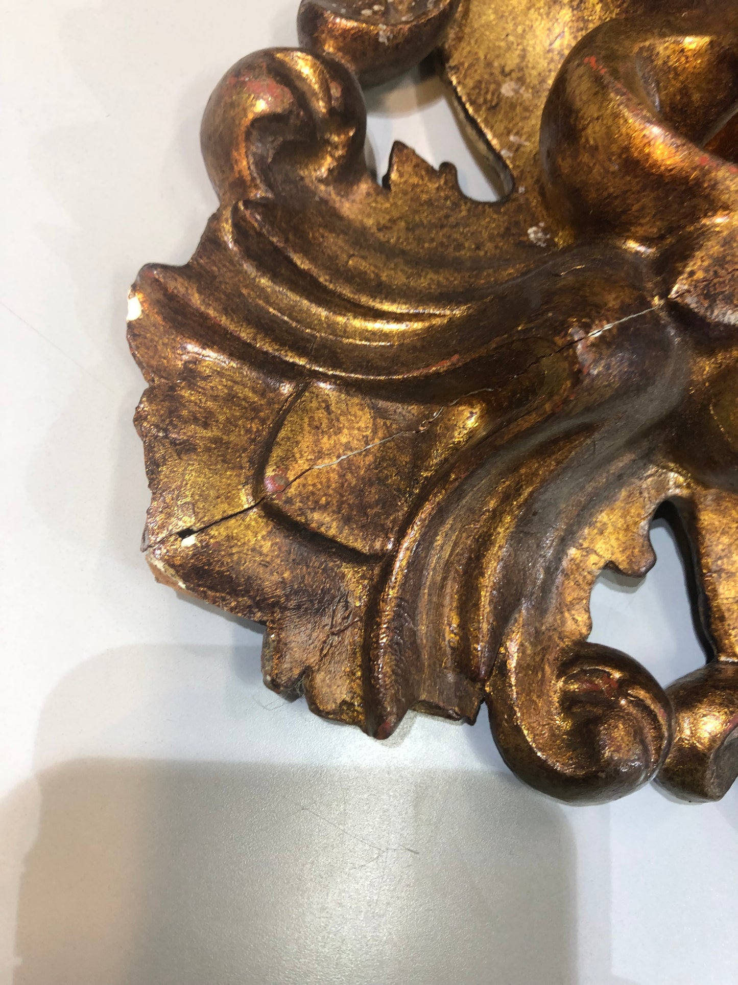 Antique Carved Gilt Wood Frame with Bevelled Mirror