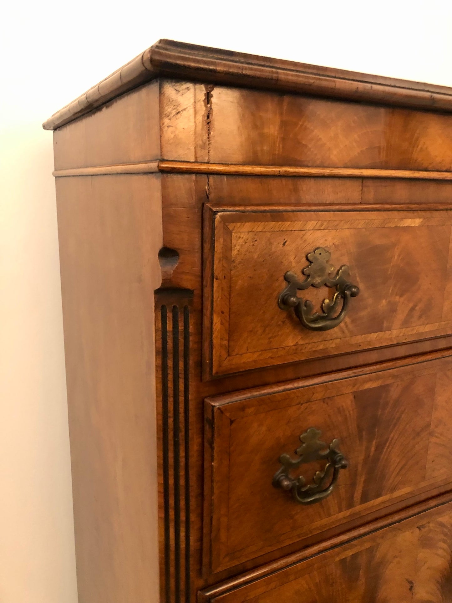 Late Nineteenth Century Burled Walnut Chest on Chest