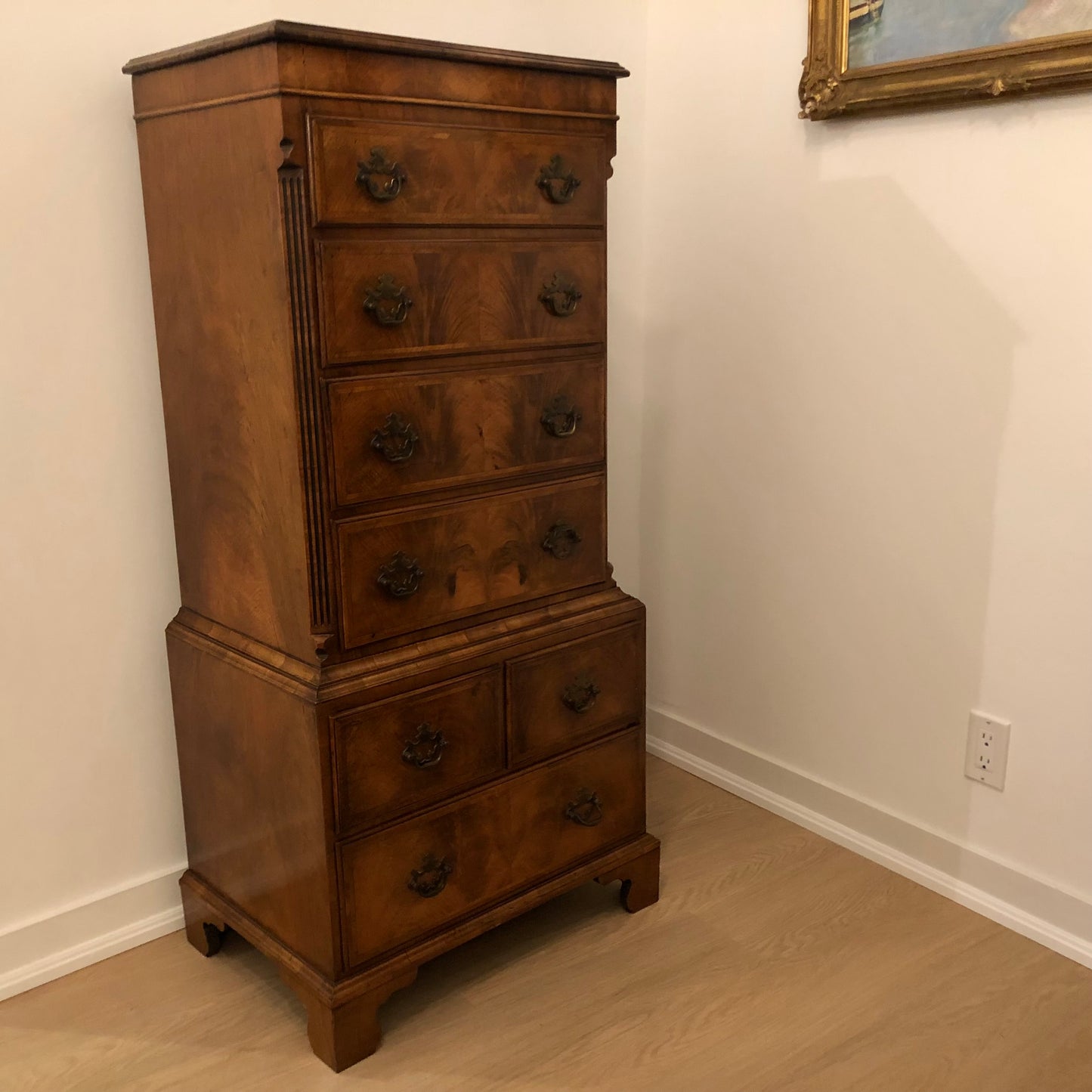 Late Nineteenth Century Burled Walnut Chest on Chest