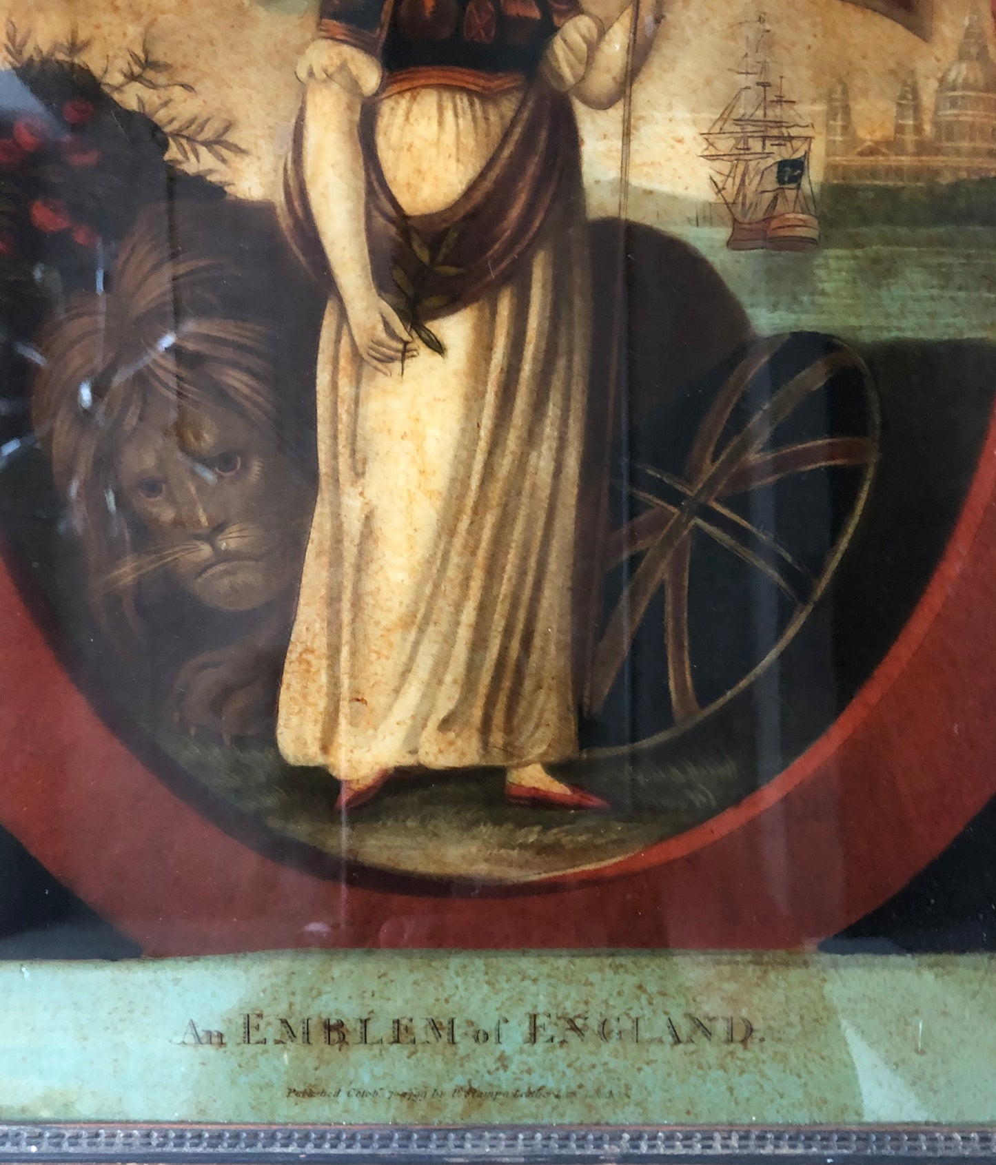 George III Hand Coloured Reverse Mezzotint on Glass, P. Stampa, London, 1799