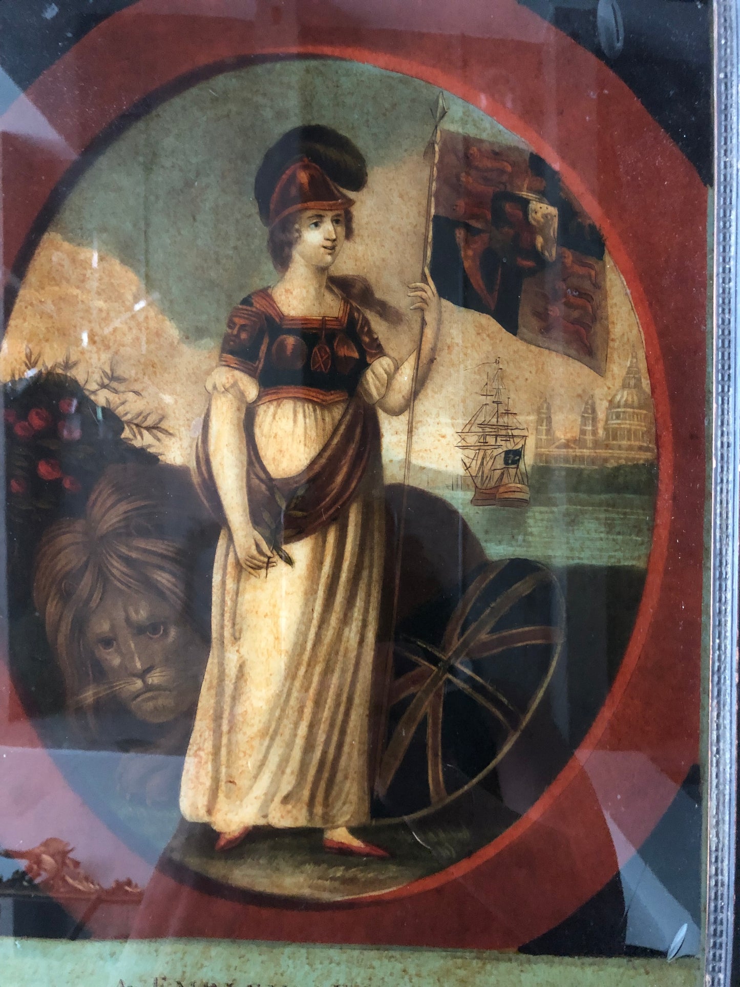 George III Hand Coloured Reverse Mezzotint on Glass, P. Stampa, London, 1799