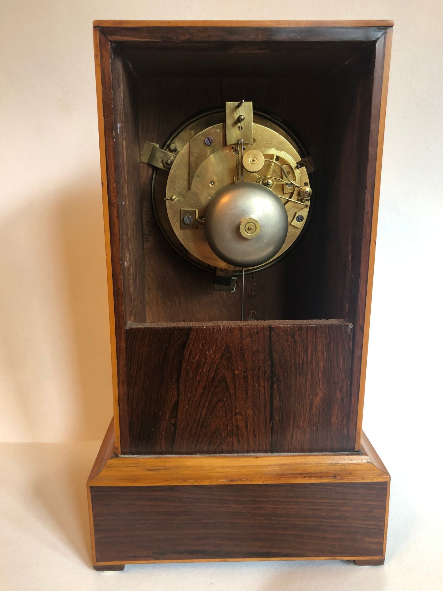 French Inlaid Marquetry Rosewood Mantle Clock, 1820