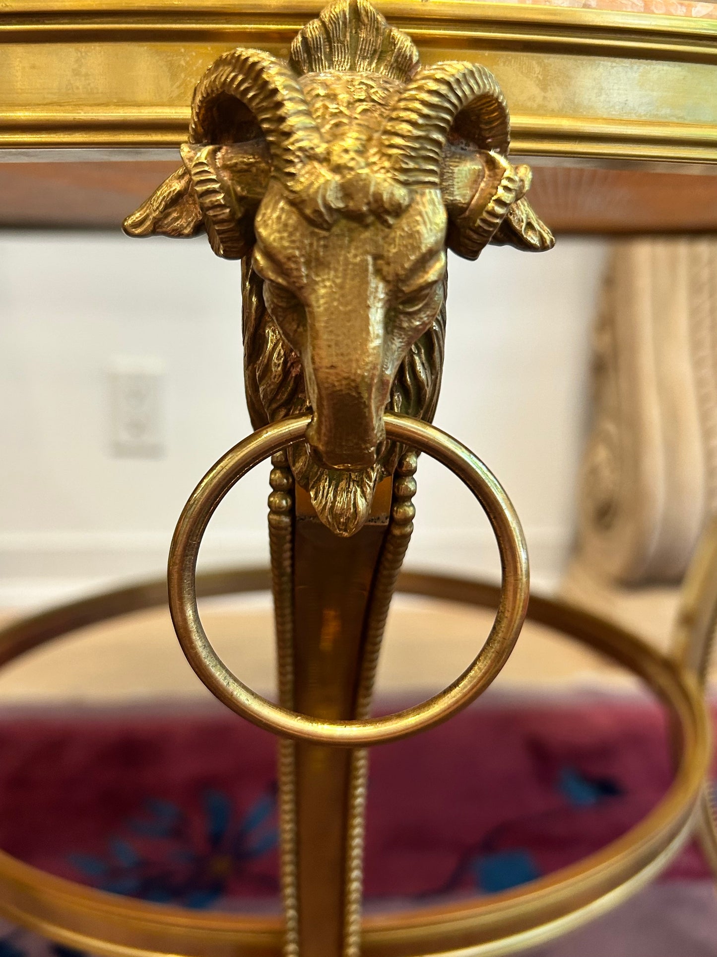 Louis XIV Style Bronze and Pink Onyx Table