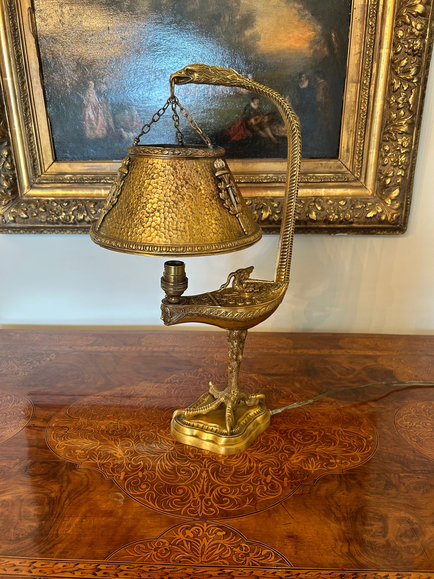 Unique 19th Century Gilt Bronze Lamp