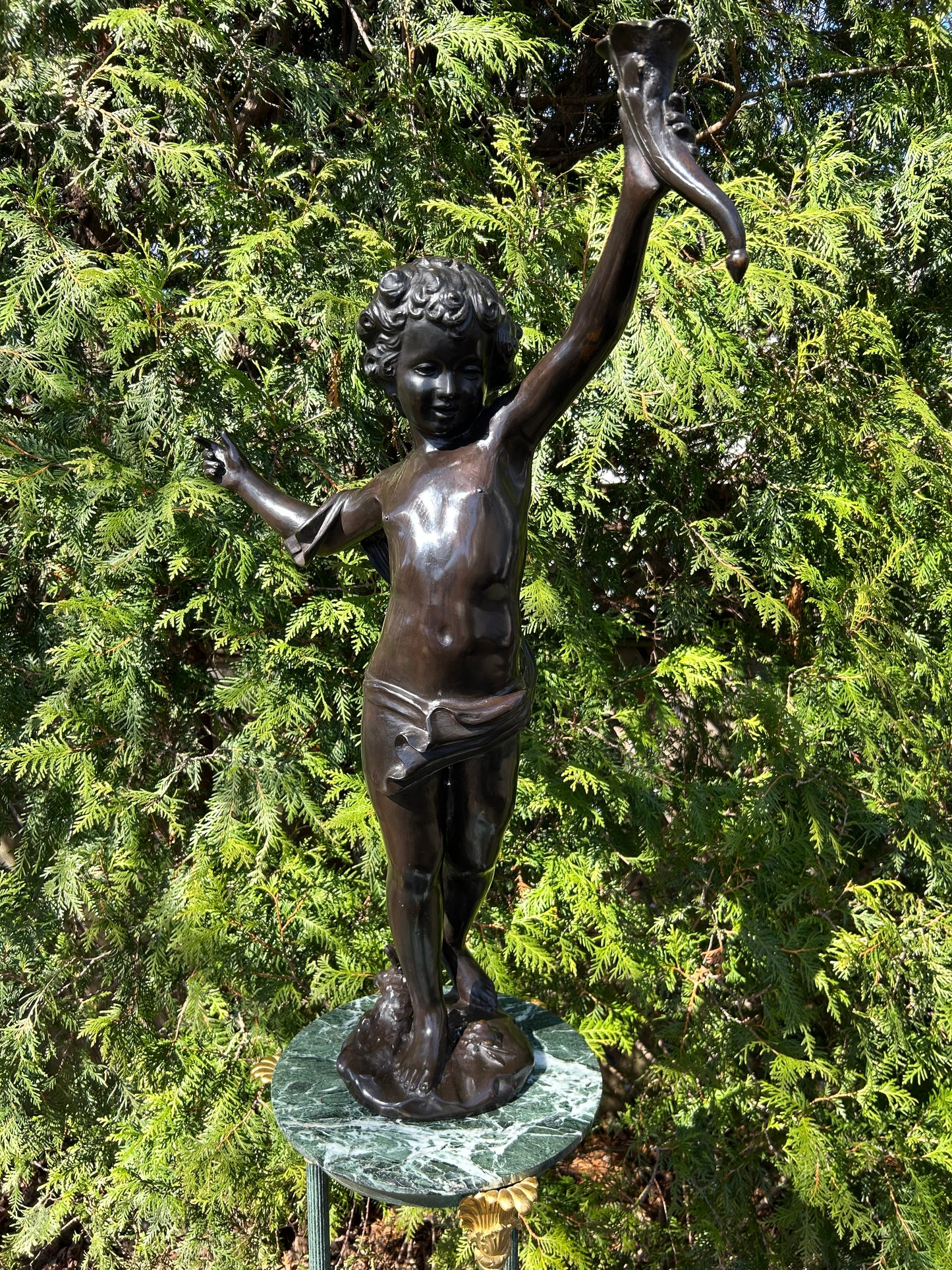 Beautiful Bronze Cherub After Auguste Moreau (1834-1917)