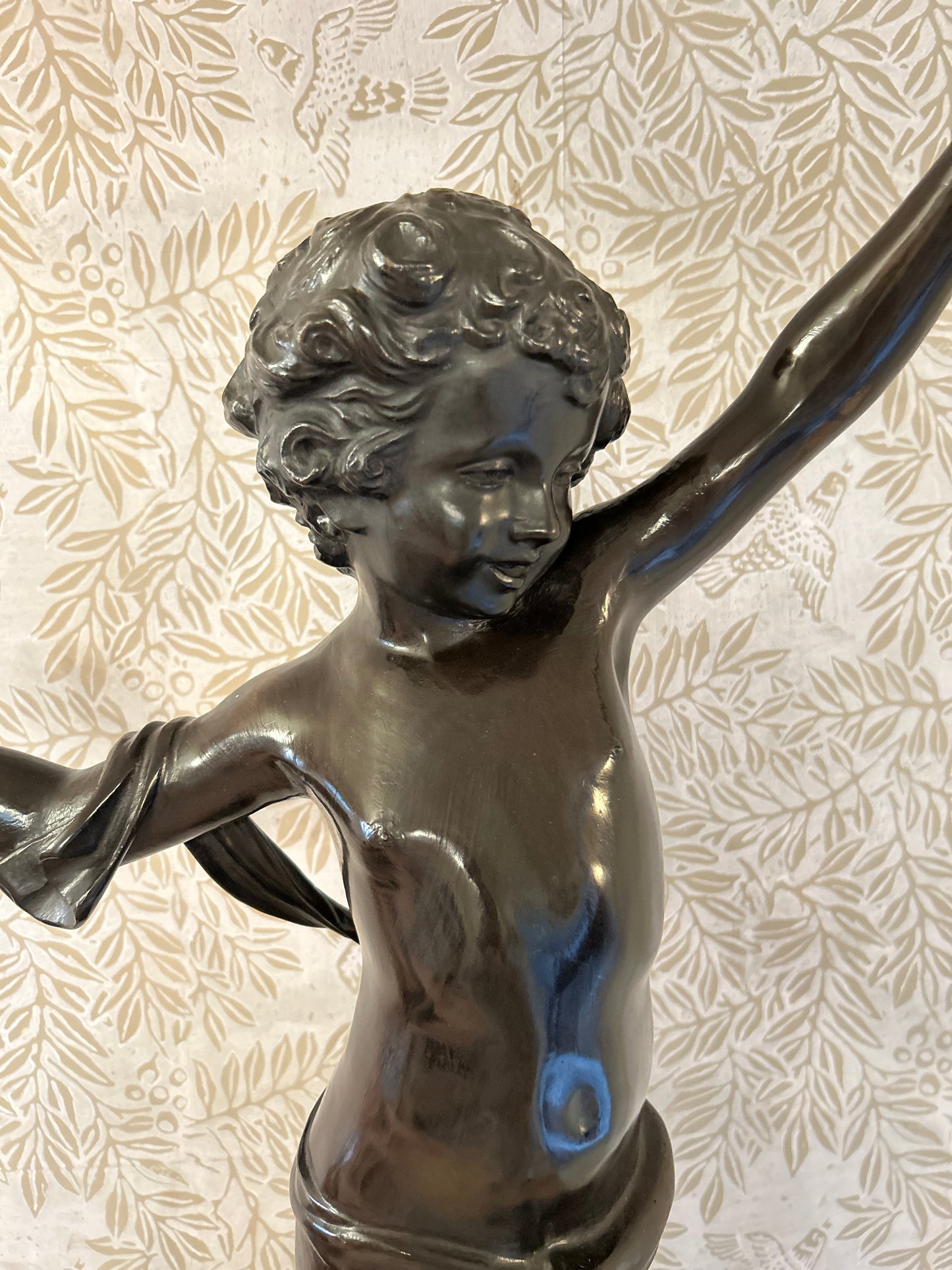 Beautiful Bronze Cherub After Auguste Moreau (1834-1917)