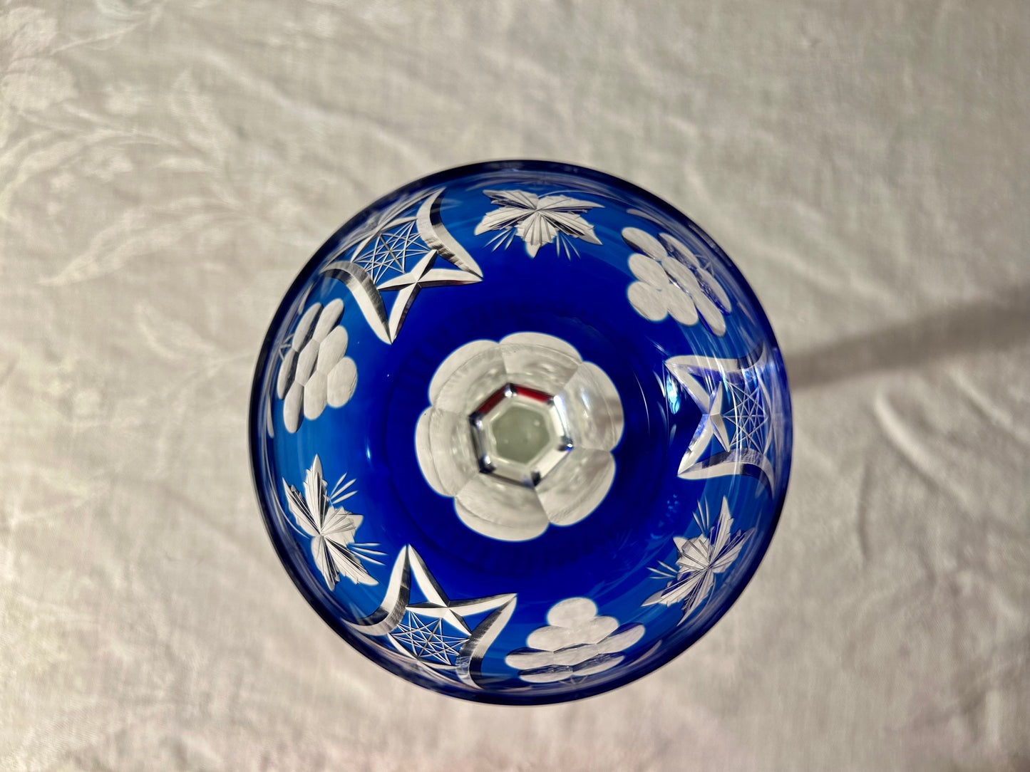 32 Piece Cobalt Bohemian Glass Stemware Set