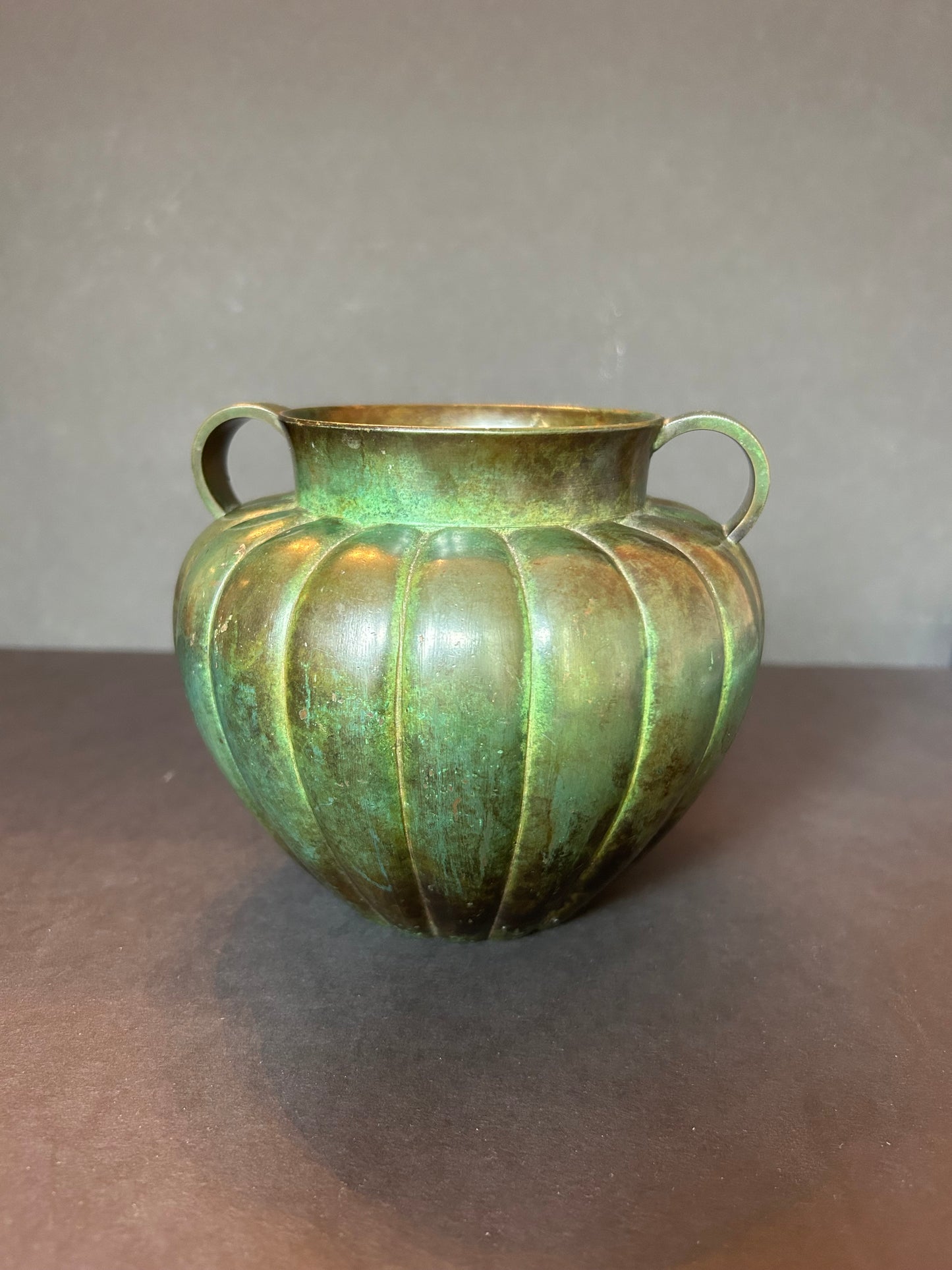 Mid Century Green Patinated Bronze Vase, GAB Guldsmedsaktiebolaget , Stockholm