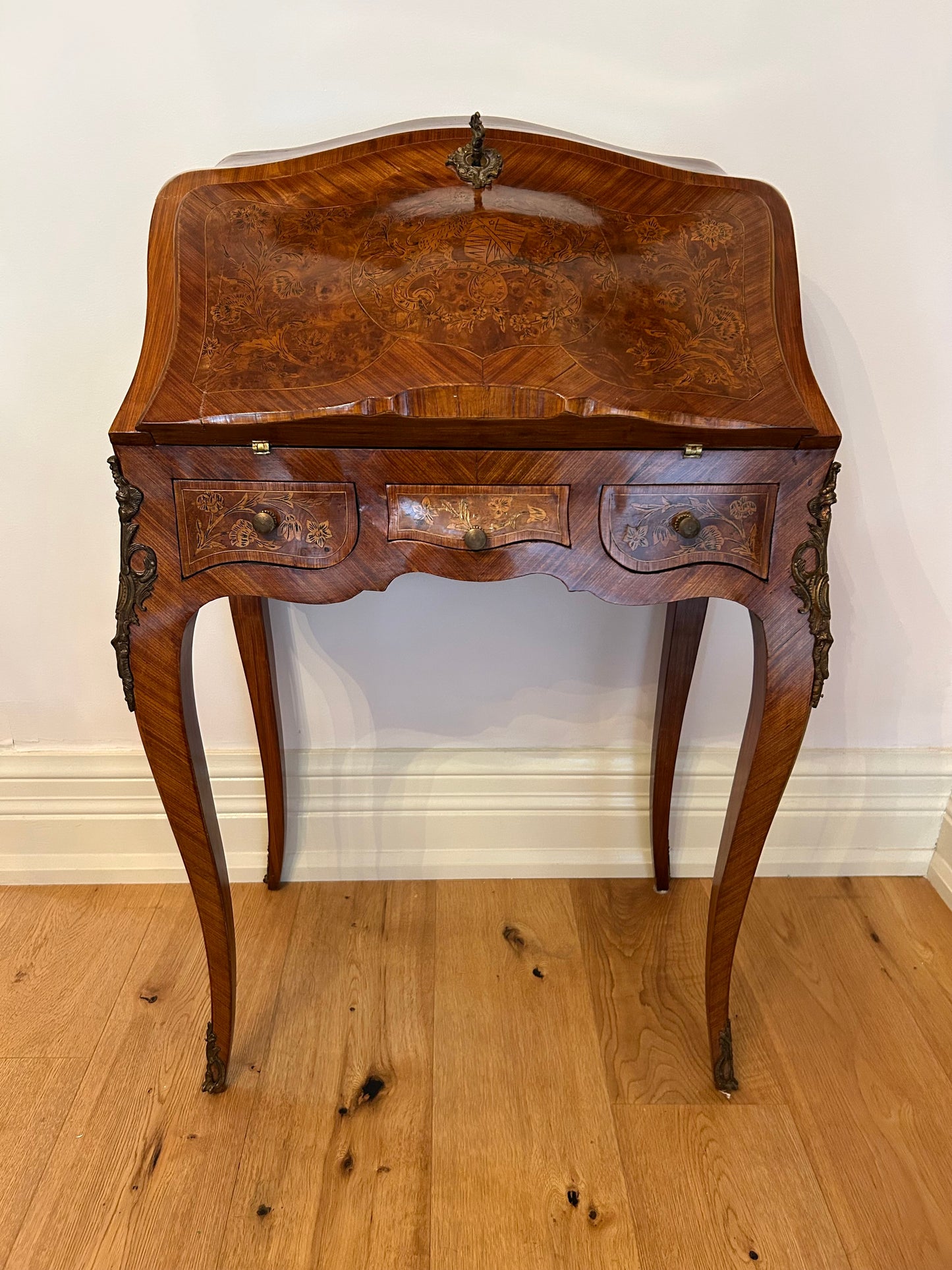 Small French Desk with Bronze Mounts, 19th Century