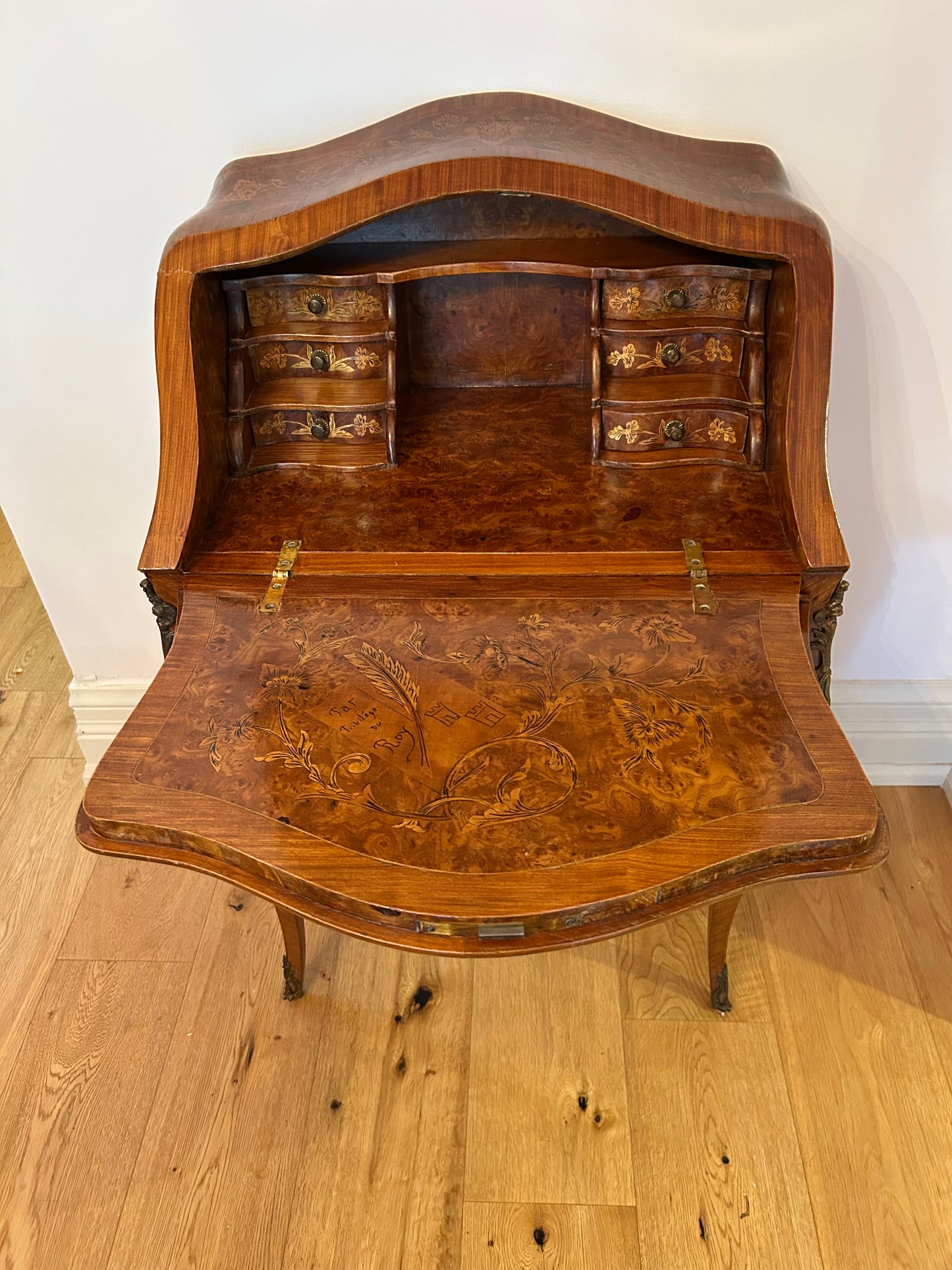 Small French Desk with Bronze Mounts, 19th Century