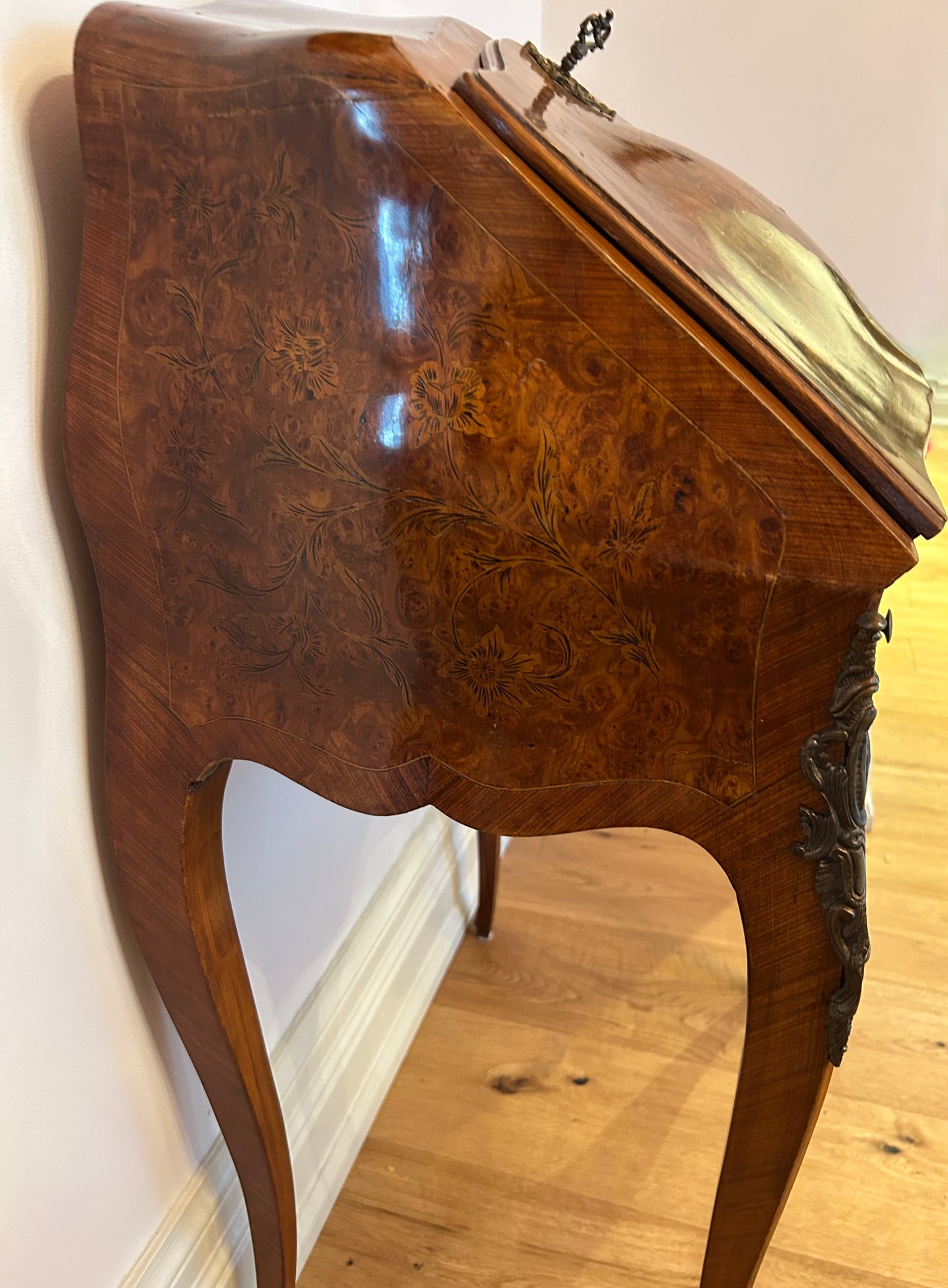 Small French Desk with Bronze Mounts, 19th Century