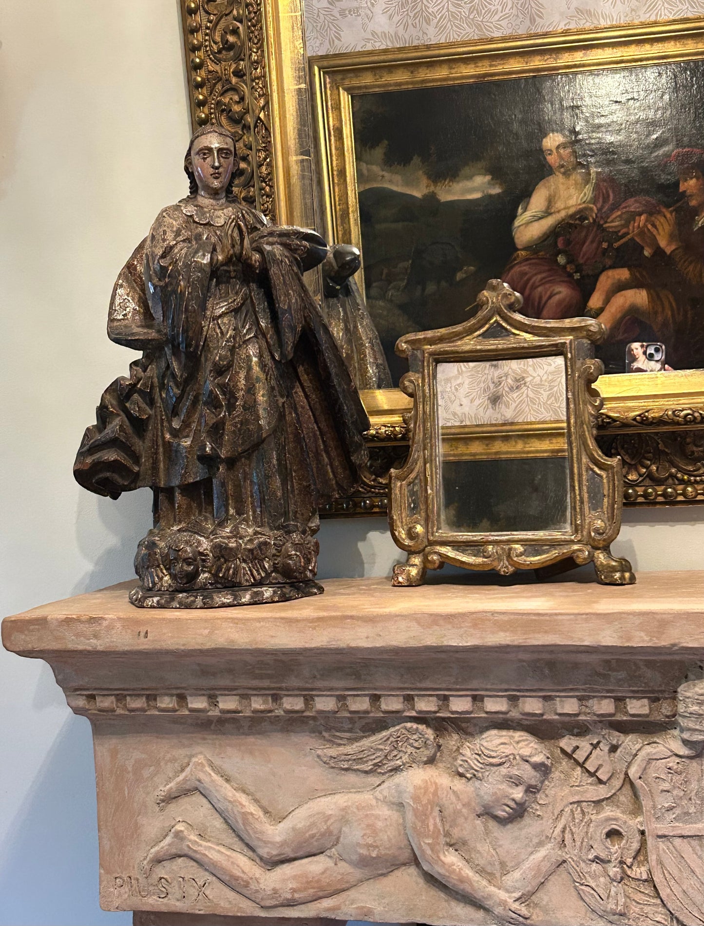 18th Century Petite Gilded Wall Mirror
