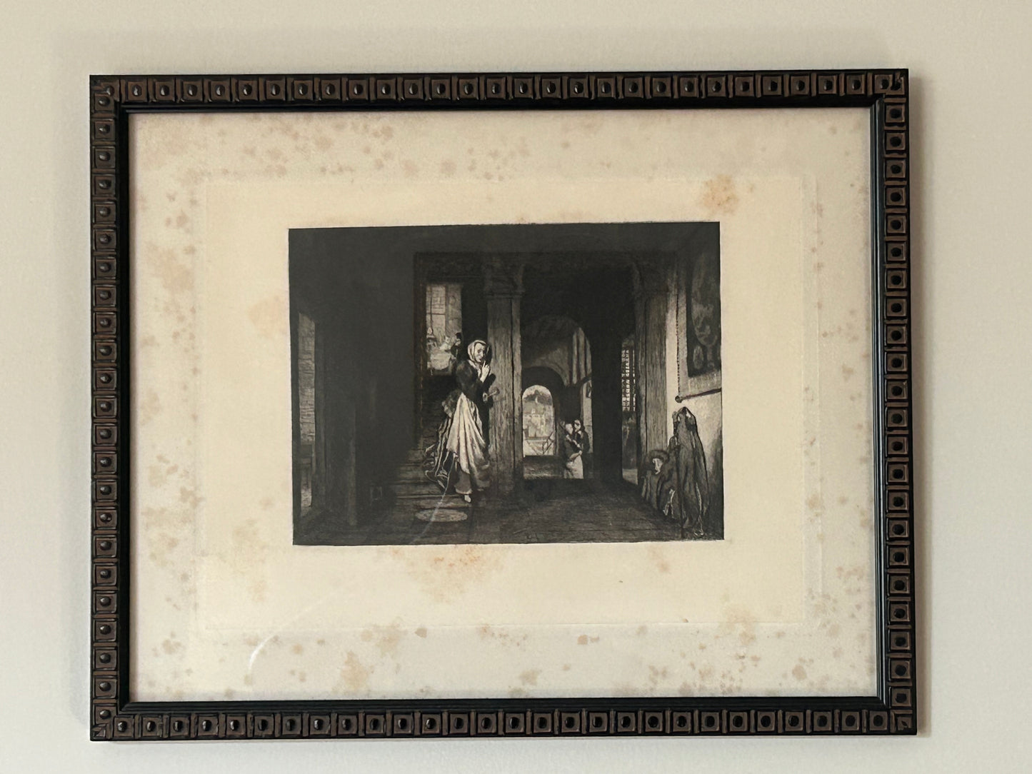 19th Century Antique Print, The Eavesdropper, Nicholas Maes,