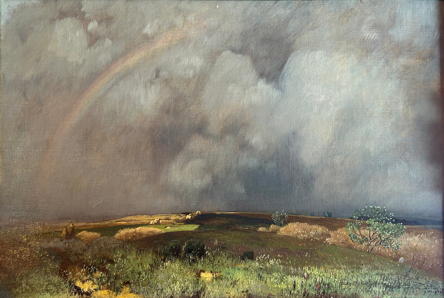 Rural Landscape with Rainbow, Toni (Anton) Von Stadler, Austrian, 1850-1917