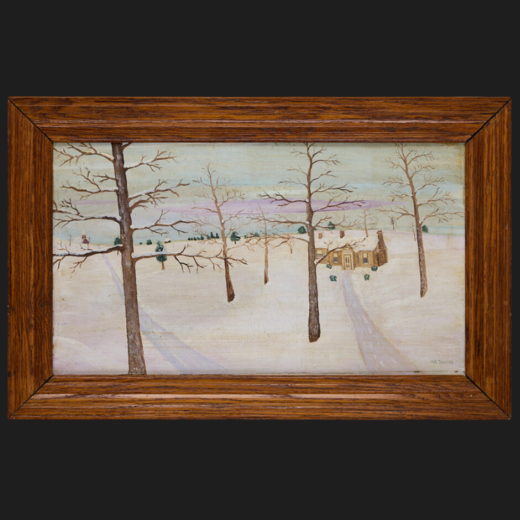 Oil Painting of a Winter Landscape