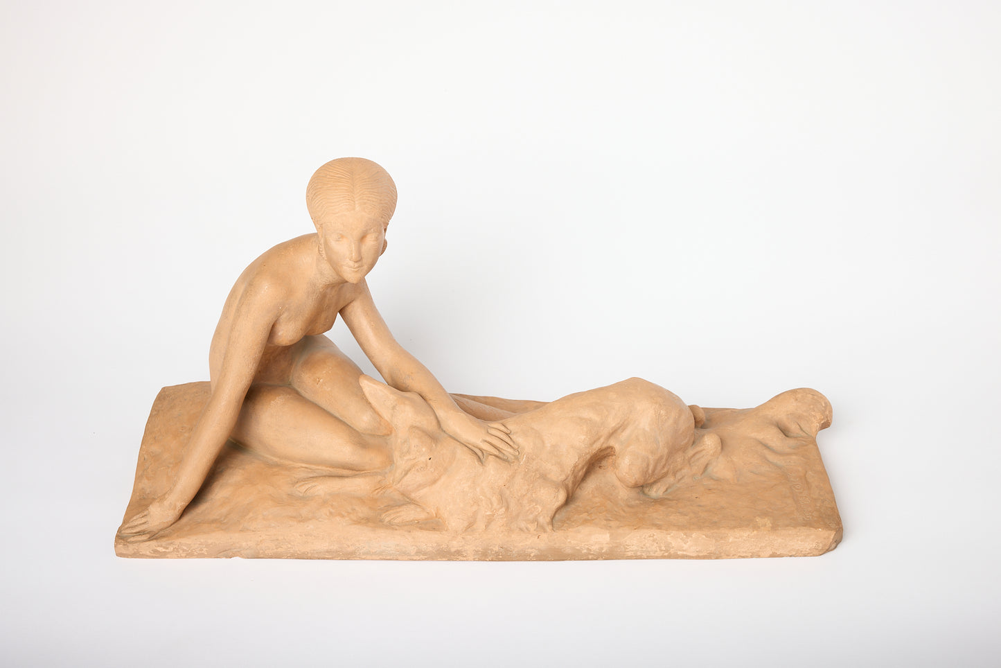 French Art Deco Terracotta Pottery Figure