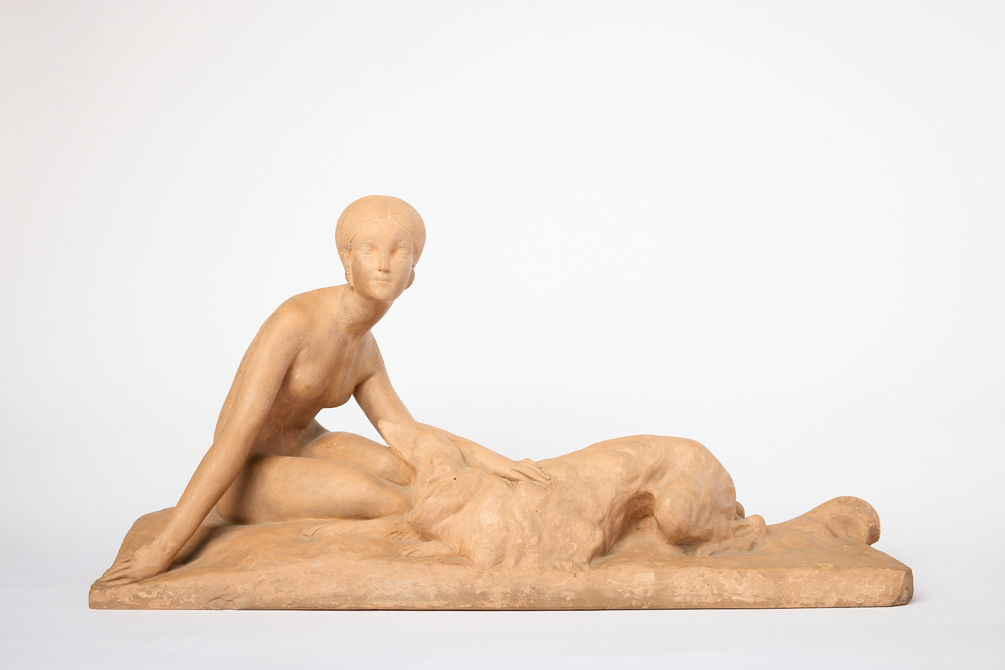 French Art Deco Terracotta Pottery Figure