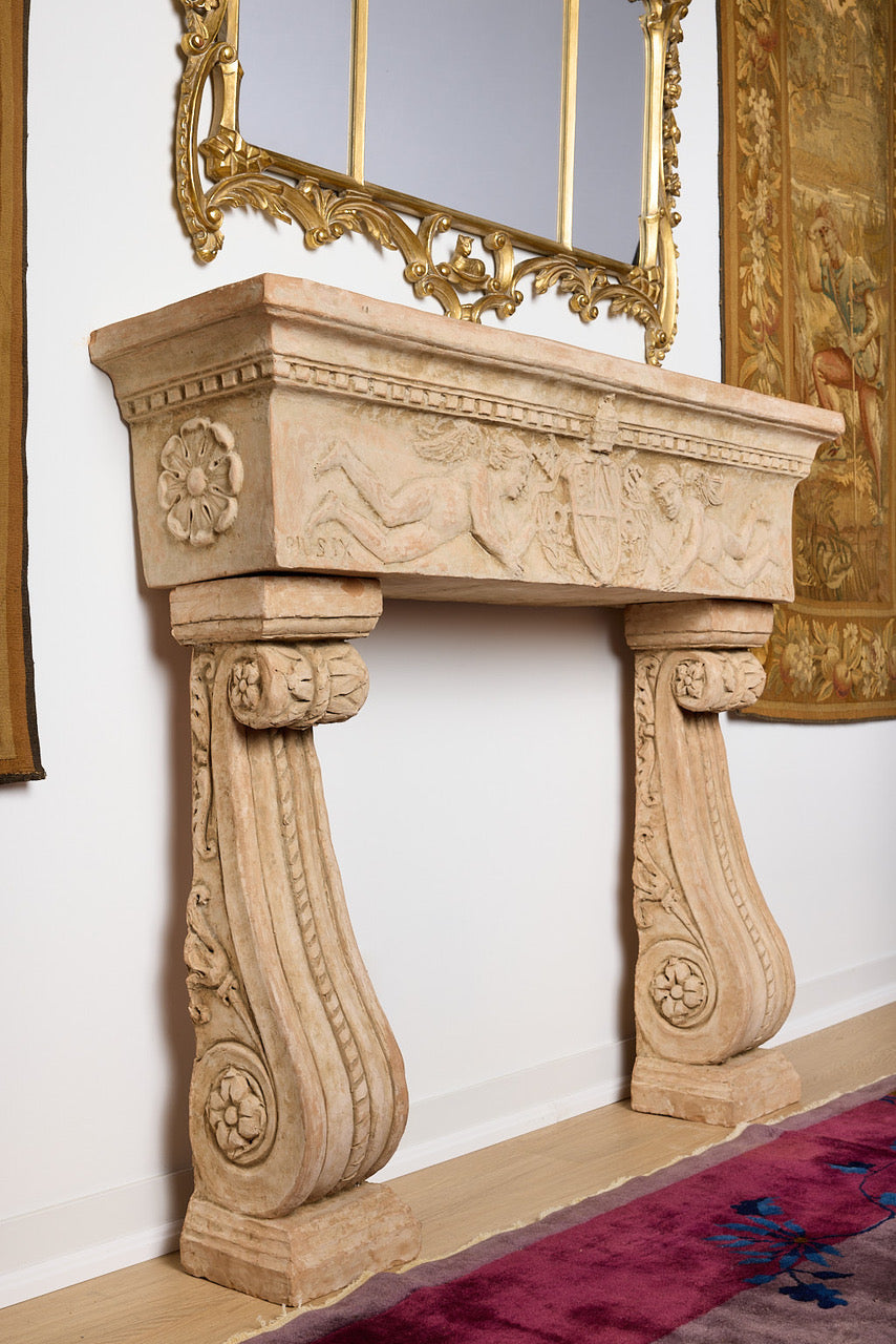 Fine Italian Terracotta Fire Surround.