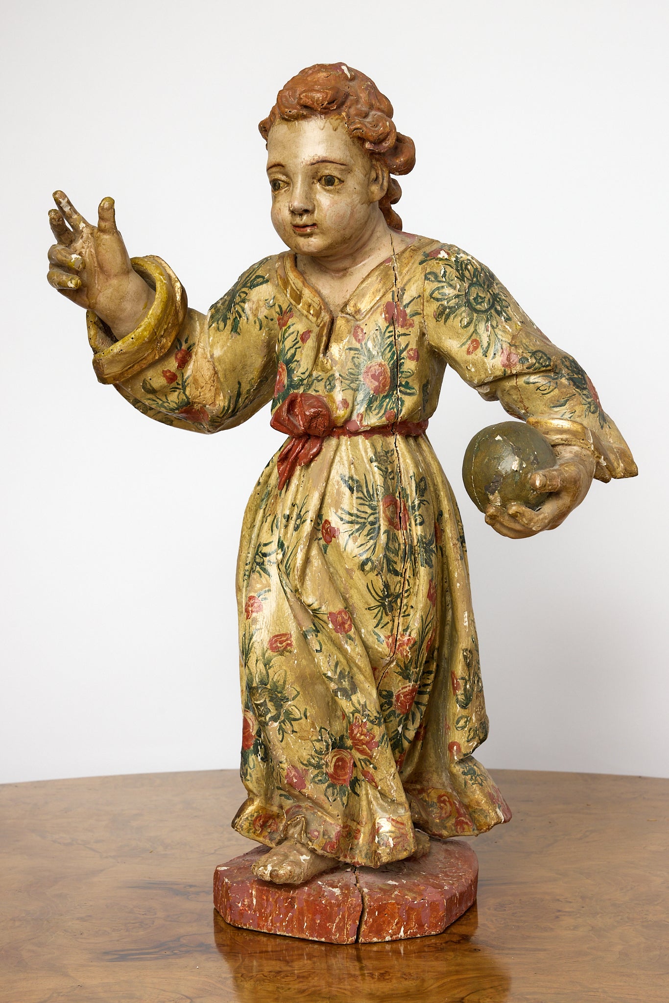 19th Century European Polychrome Figure of a Saint