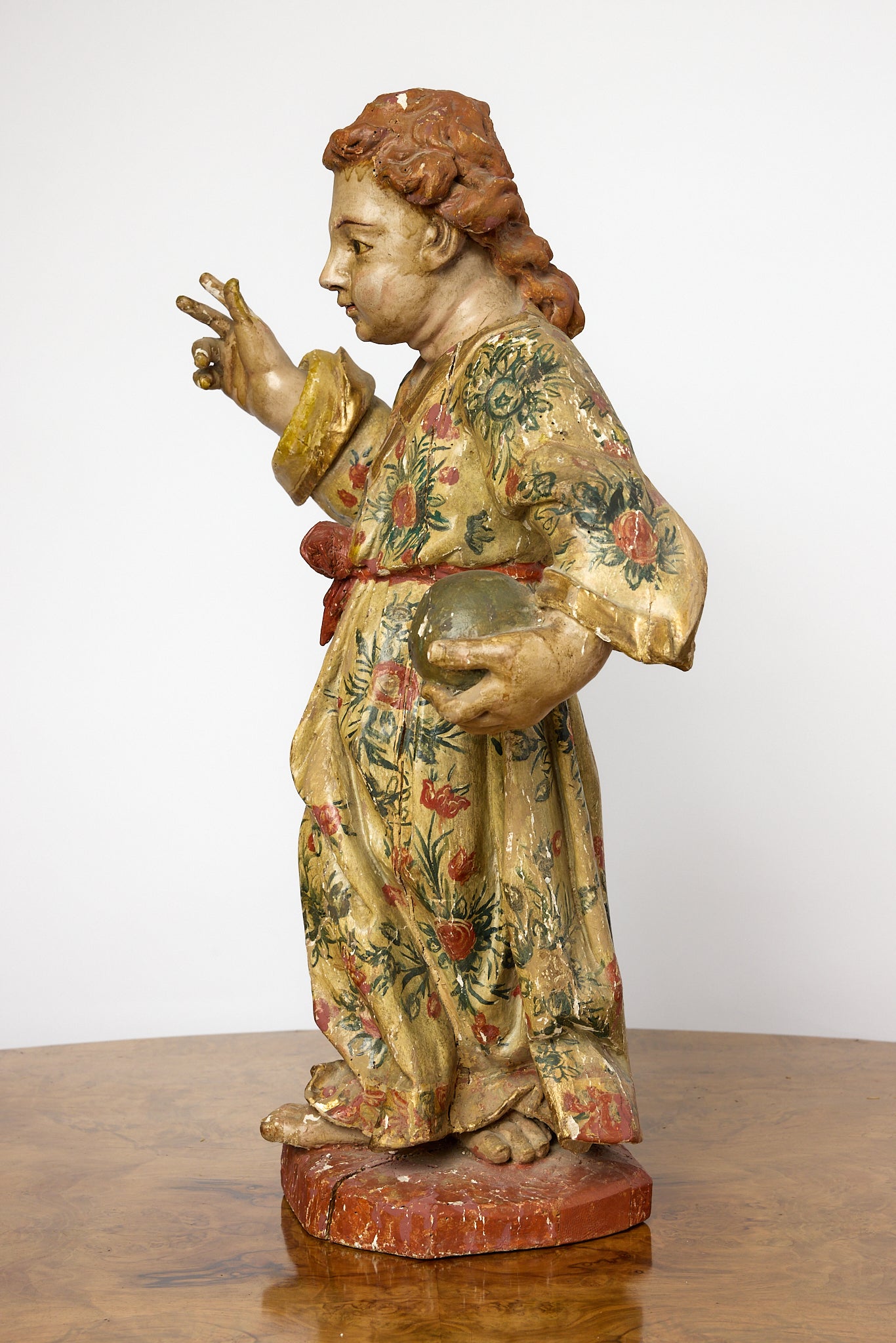 19th Century European Polychrome Figure of a Saint