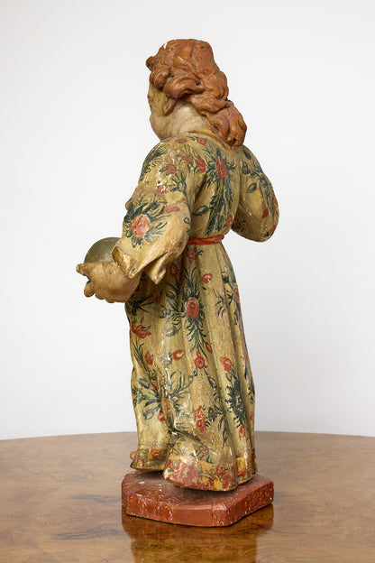 19th Century European Polychrome Figure of a Saint