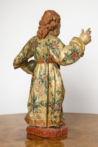 19th Century European Polychrome Figure of a Saint