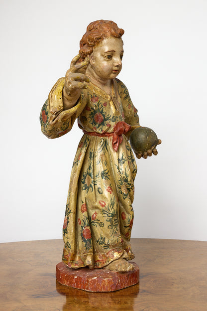 19th Century European Polychrome Figure of a Saint