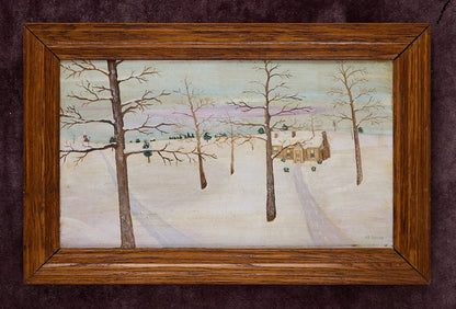 Oil Painting of a Winter Landscape