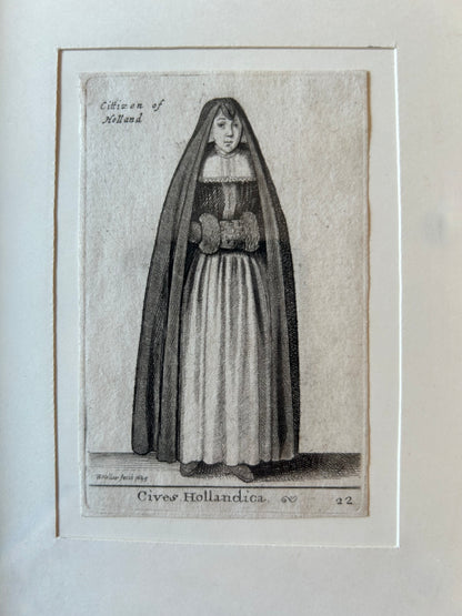 Three Etchings of Gentlewomen by Wensceslaus Hollar, 1607-1677