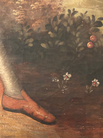 Angel With Arquebus, Antique Cuzco School Painting