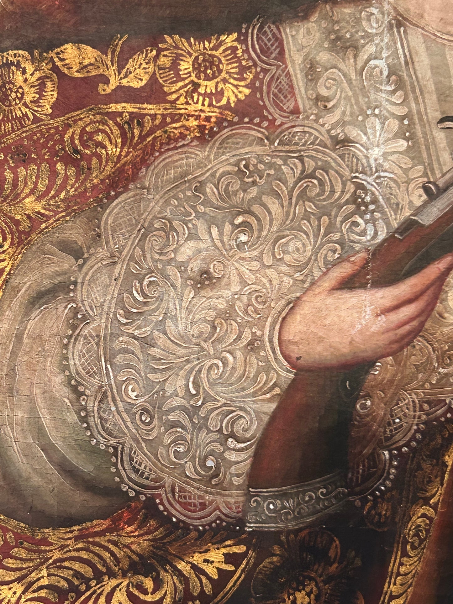 Angel With Arquebus, Antique Cuzco School Painting