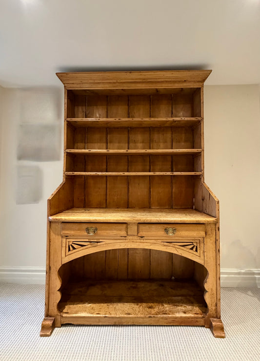 19th Century Country Irish Farmhouse Pine Kitchen Dresser