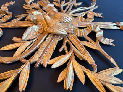 Antique Louis XVI Giltwood Applique with birds and trees, French, 19th Century