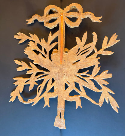 Antique Louis XVI Giltwood Applique with birds and trees, French, 19th Century