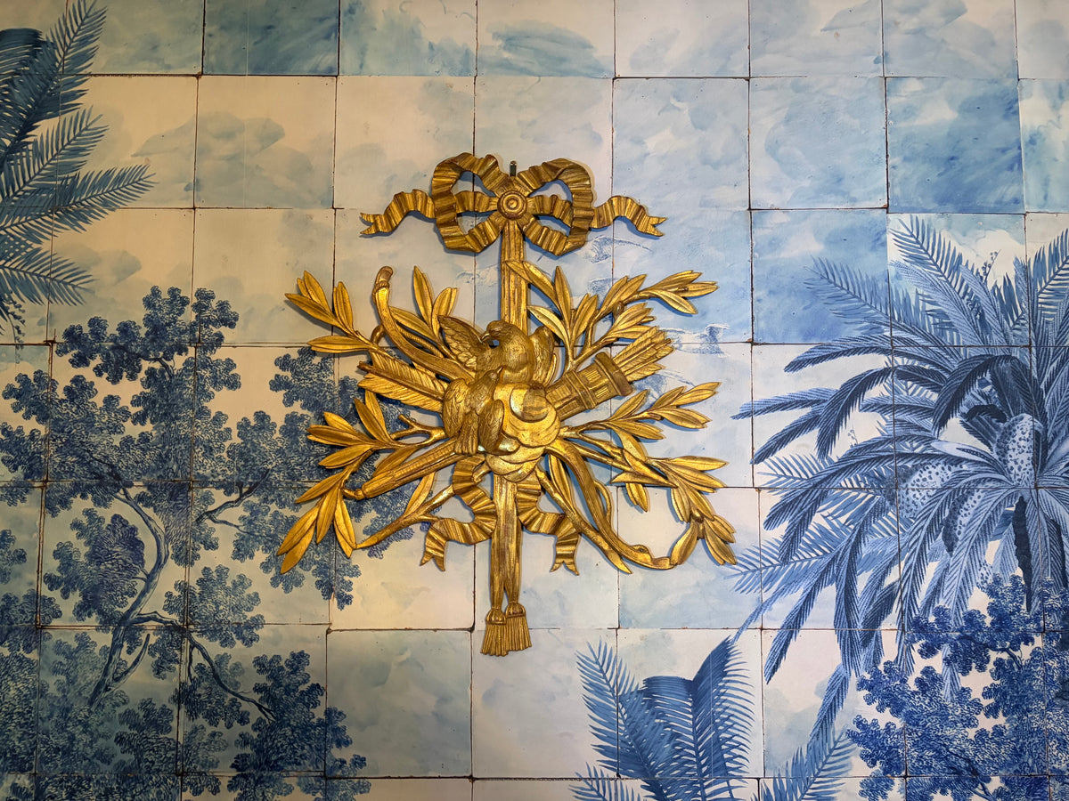 Antique Louis XVI Giltwood Applique with birds and trees, French, 19th Century