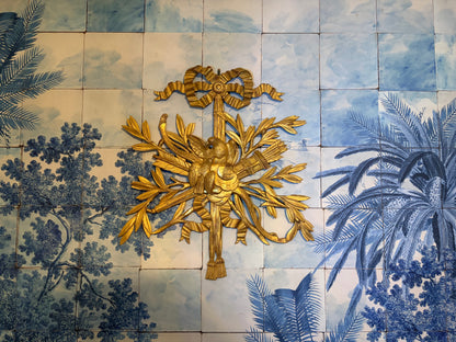 Antique Louis XVI Giltwood Applique with birds and trees, French, 19th Century