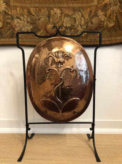 Arts And Crafts Iron & Copper Fire Screen