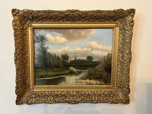 Dutch Landscape Painting, Johan Veltens, 1814-1891