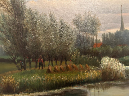 Dutch Landscape Painting, Johan Veltens, 1814-1891