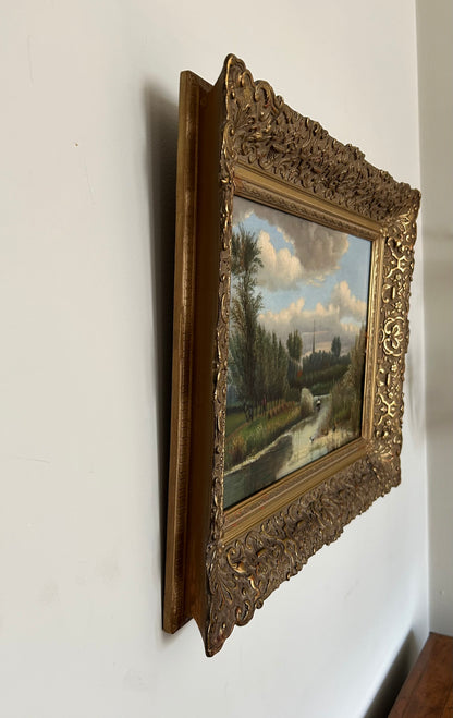 Dutch Landscape Painting, Johan Veltens, 1814-1891