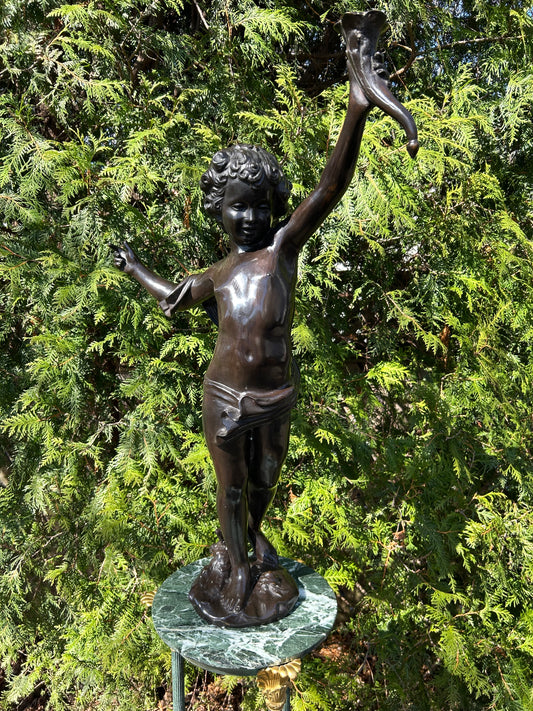 Beautiful Bronze Cherub After Auguste Moreau (1834-1917)