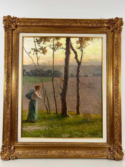 Impressionist Painting by Andre Gisson, Oil on Canvas, 20th Century