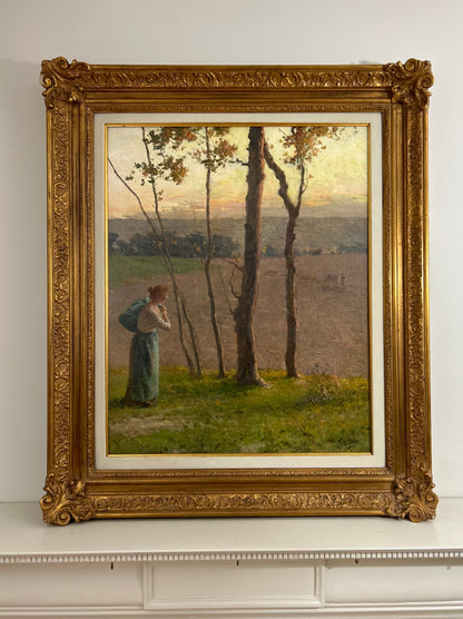 Impressionist Painting by Andre Gisson, Oil on Canvas, 20th Century