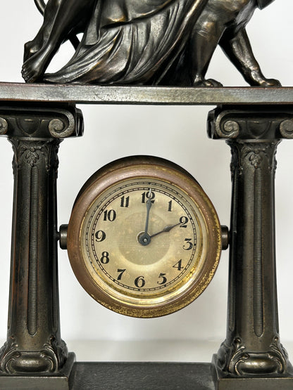 Ariadne and the Panther Bronze After Johann Heinrich Dannecker, Mantel Clock