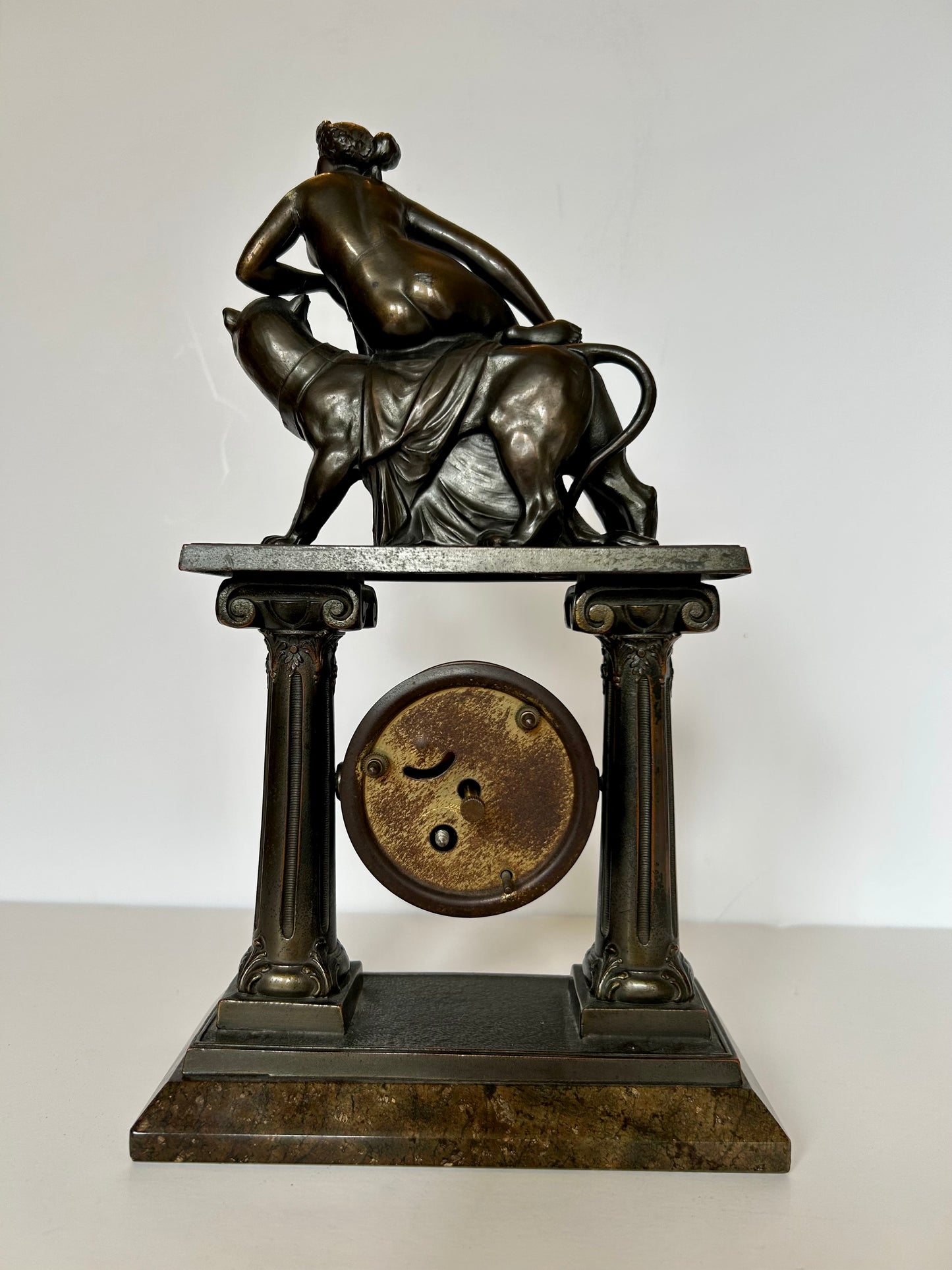 Ariadne and the Panther Bronze After Johann Heinrich Dannecker, Mantel Clock